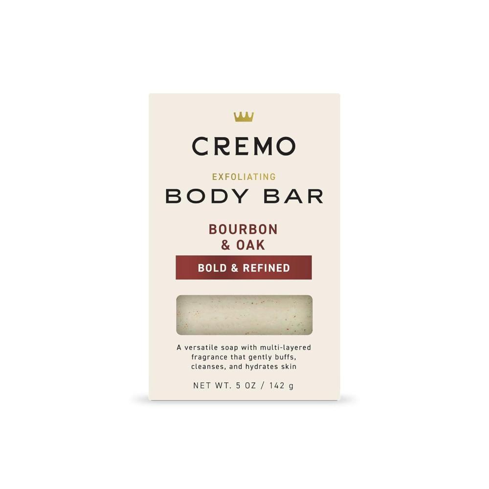 imageCremo Exfoliating Body Bar for Men Italian Bergamot Scent MultiLayered Fragrance That Buffs Cleanses and Hydrates Skin 5ozBourbon  Oak