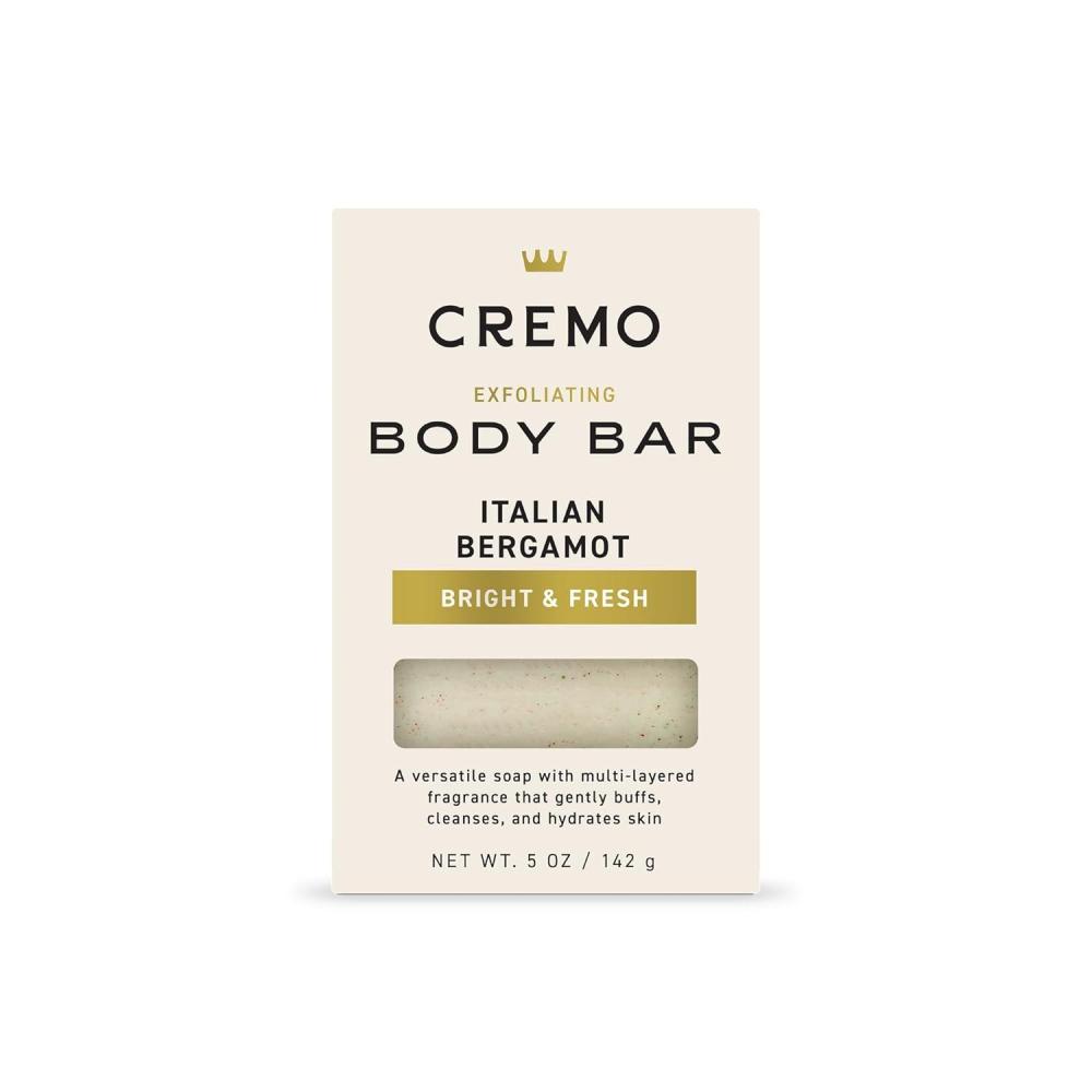 imageCremo Exfoliating Body Bar for Men Italian Bergamot Scent MultiLayered Fragrance That Buffs Cleanses and Hydrates Skin 5ozItalian Bergamot