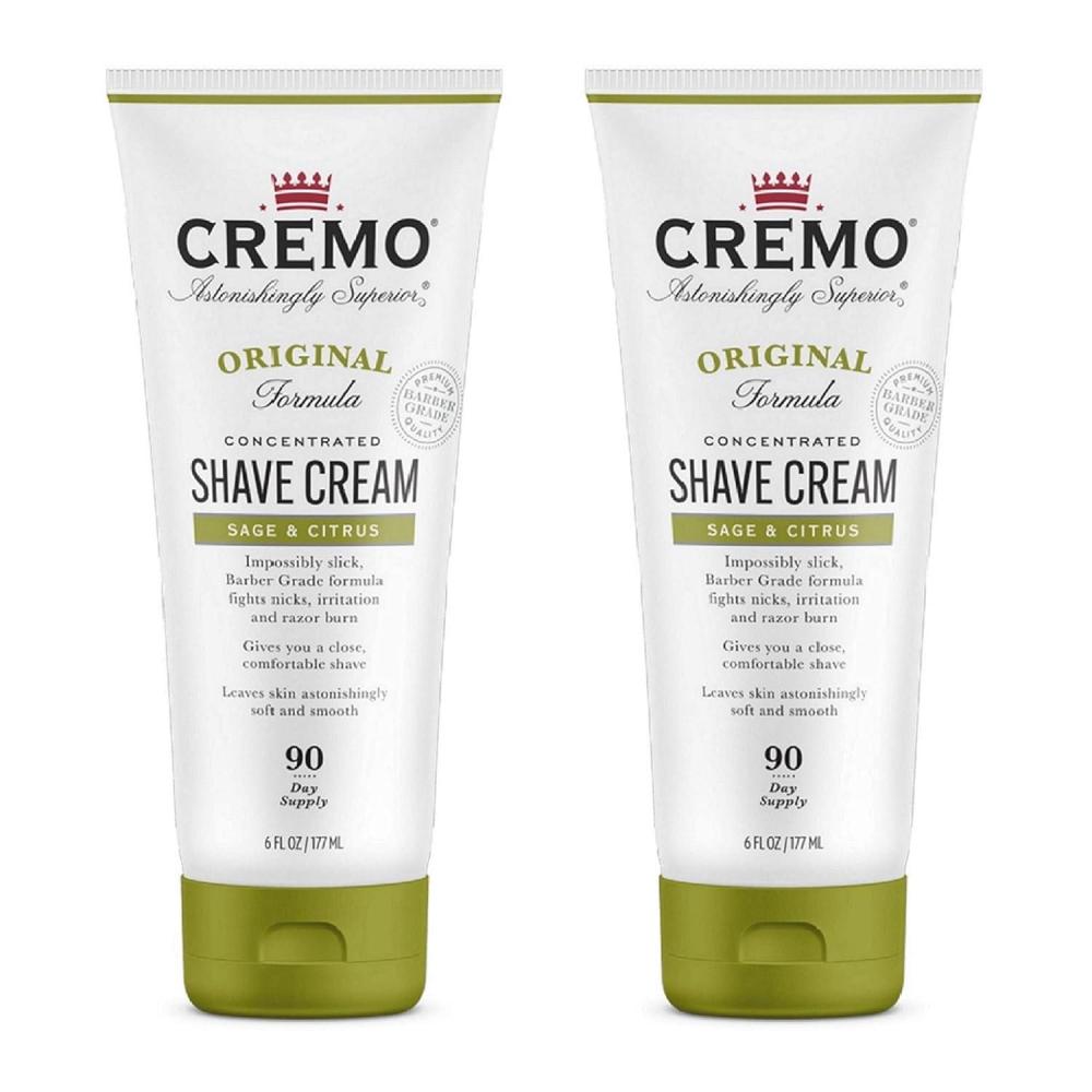 imageCremo Palo Santo Shave Cream 2 Pack Astonishingly Superior UltraSlick Shaving Cream for Men Fights Nicks Cuts And Razor Burn 6 Fl OzSage  Citrus