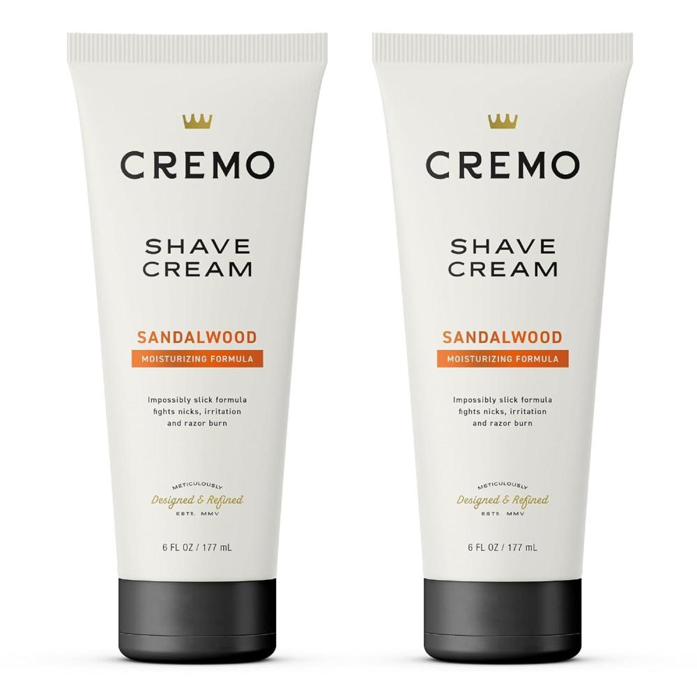 imageCremo Palo Santo Shave Cream 2 Pack Astonishingly Superior UltraSlick Shaving Cream for Men Fights Nicks Cuts And Razor Burn 6 Fl OzSandalwood