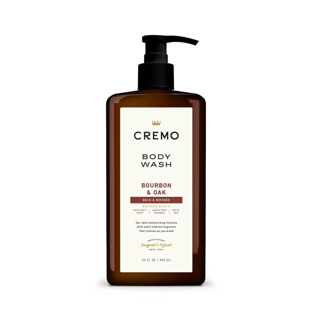 imageCremo RichLathering Palo Santo Body Wash for Men Notes of Bright Cardamom Dry Papyrus and Aromatic Palo Santo 32 Fl OzBourbon  Oak