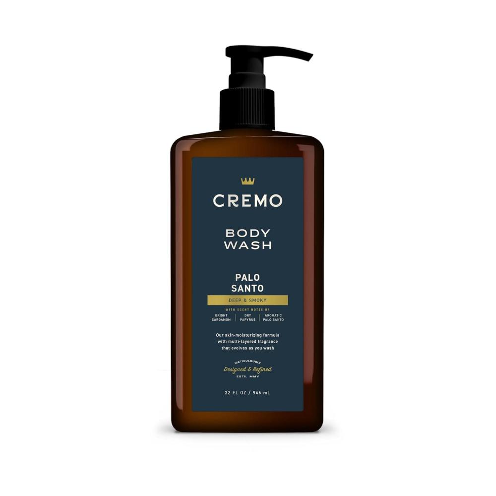 imageCremo RichLathering Palo Santo Body Wash for Men Notes of Bright Cardamom Dry Papyrus and Aromatic Palo Santo 32 Fl OzPalo Santo