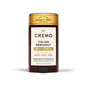 Cremo Vintage Suede Antiperspirant & Deodorant for Men, 48-hour Sweat and Odor Protection, 2.65oz(Italian Bergamot)