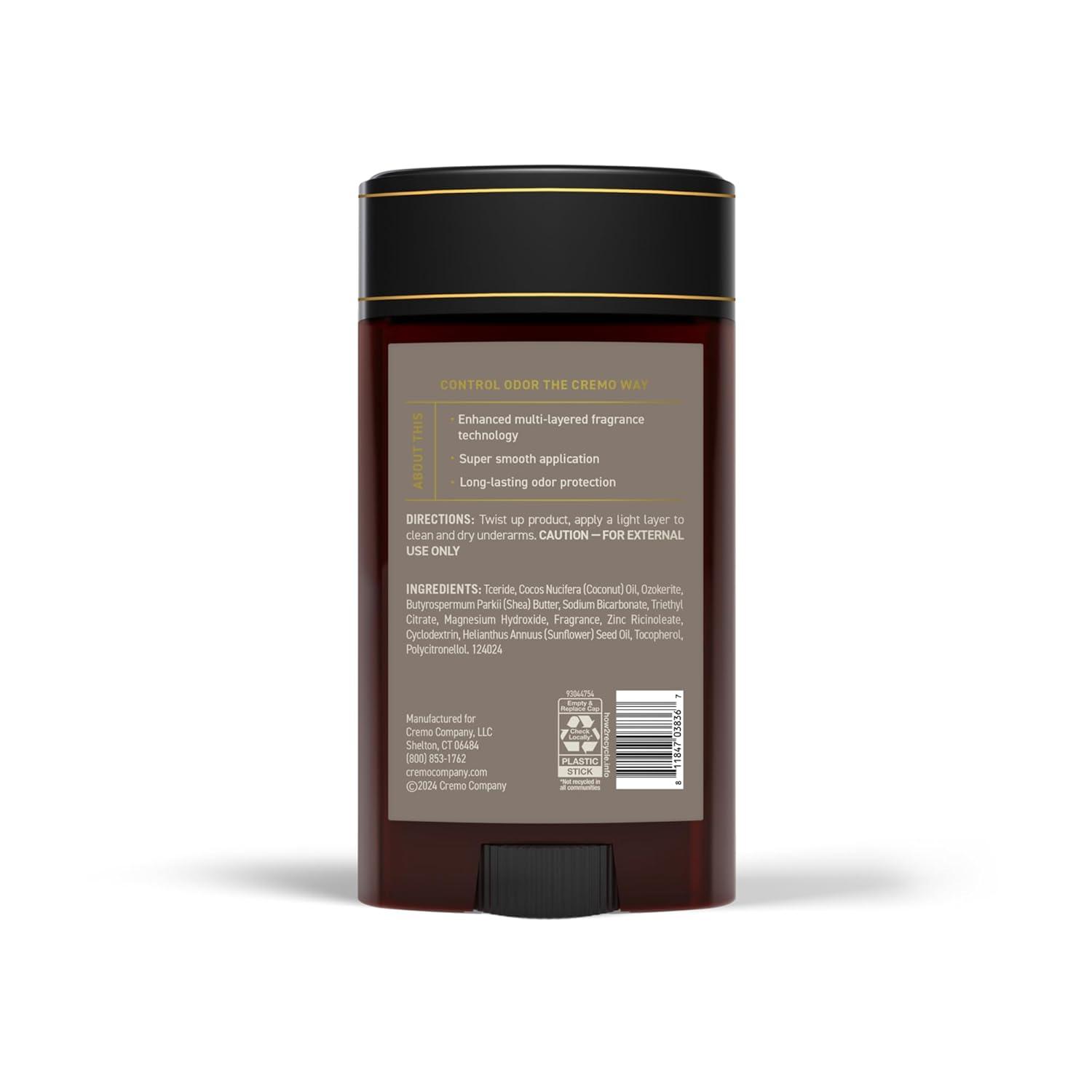 imageCremo Italian Bergamot Aluminum Free Deodorant for Men 48hour Long Lasting Odor Protection 265ozVintage Suede