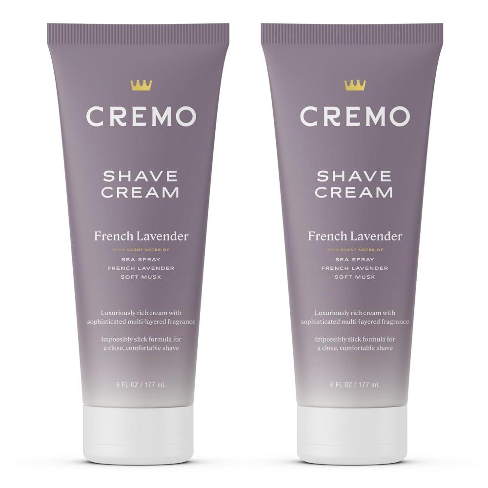 imageCremo Womens Shaving Cream Sensitive Skin Moisturizing French Lavender UltraSlick Shave Cream for Women Fights Nicks Cuts and Razor Burn 6 Fl Oz Pack of 2French Lavender