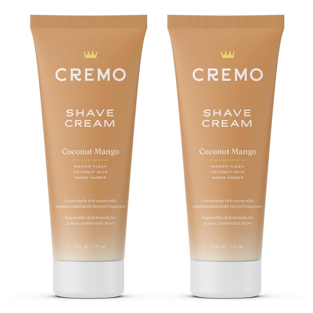 imageCremo Womens Shaving Cream Sensitive Skin Moisturizing French Lavender UltraSlick Shave Cream for Women Fights Nicks Cuts and Razor Burn 6 Fl Oz Pack of 2Coconut Mango