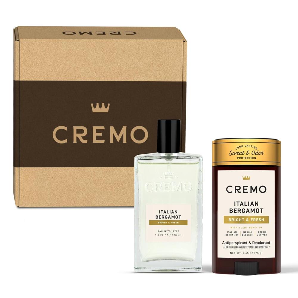 imageCremo Mens Cologne Gift Set Italian Bergamot  Includes Cremo Cologne ampamp Antiperspirant Deodorant  Mens Gifts Perfume for Men Deodorant Men Gifts for Him Full Size