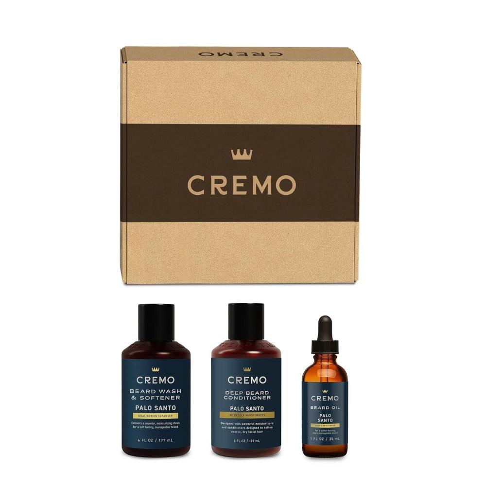 imageCremo Palo Santo 2n1 Beard Wash ampamp Softener  Palo Santo Beard ampamp Scruff Cream Set for Short BeardsMediumLong Beard