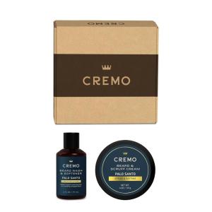 Cremo Palo Santo 2n1 Beard Wash & Softener + Palo Santo Beard & Scruff Cream Set for Short Beards(Short Beard)