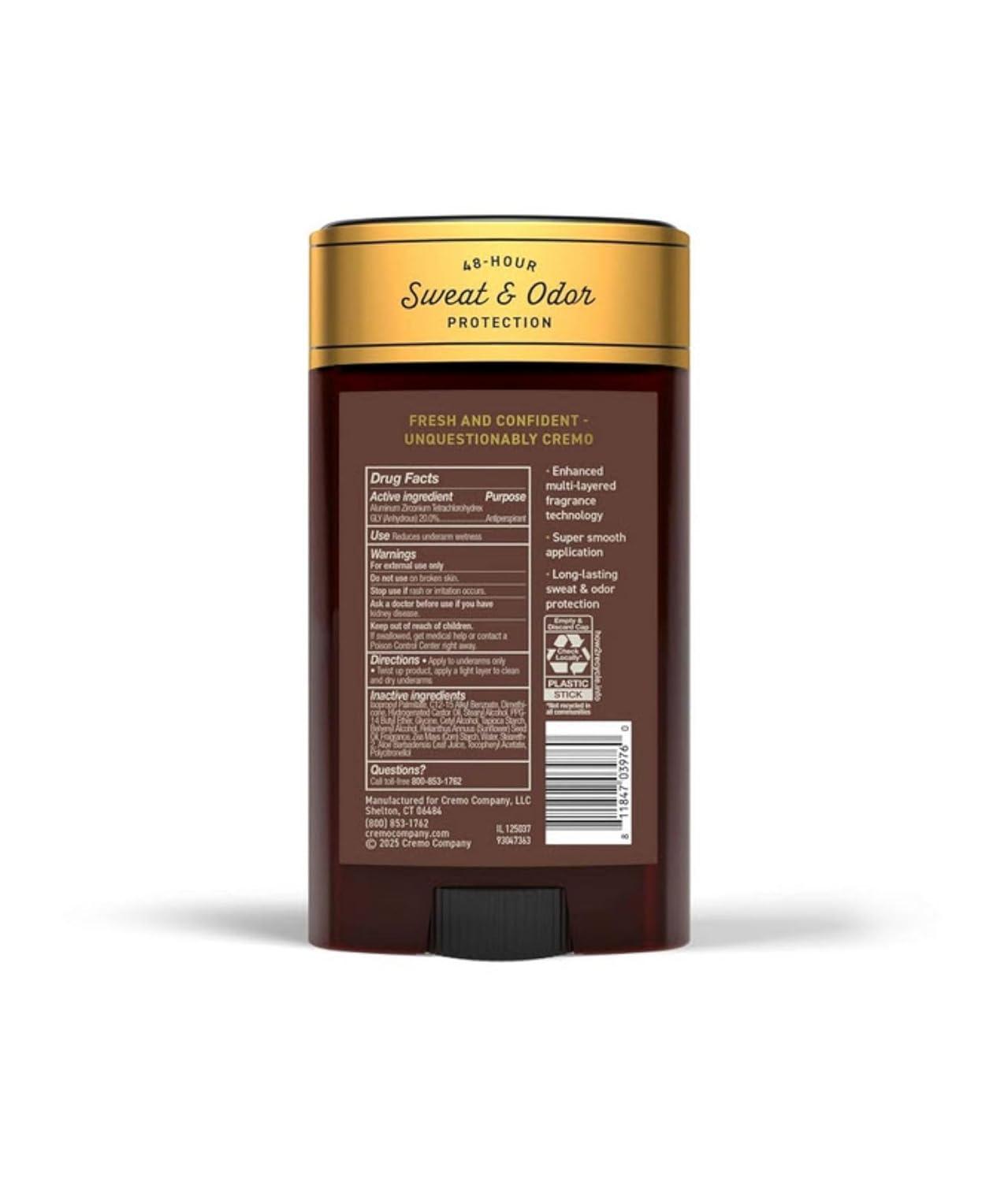image:imageCremo Casked Vanilla Antiperspirant amp Deodorant for Men 48hour Sweat and Odor Protection 265oz