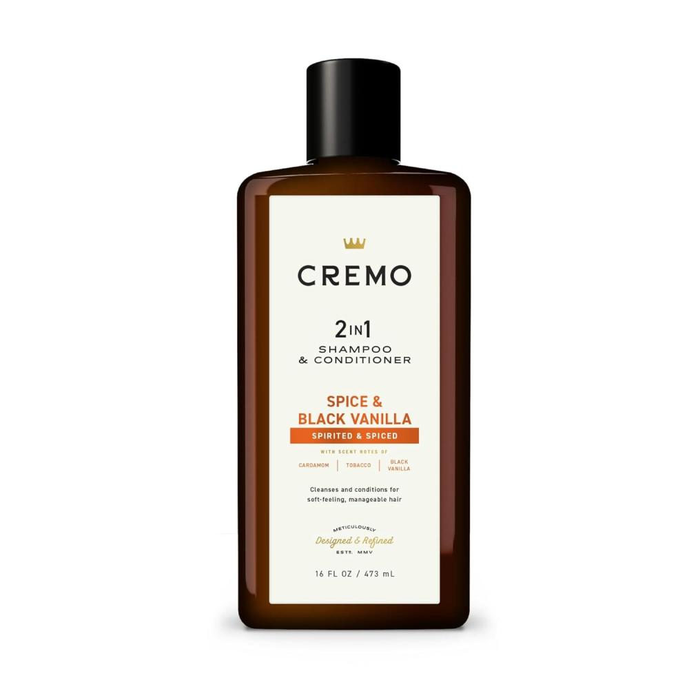 image:imageCremo Spice amp Black Vanilla 2in1 Shampoo amp Conditioner Barber Grade Quality That Moisturizes and Cleanses All Hair Types 16 Fluid Ounce