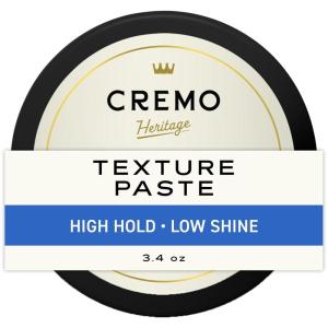 Cremo Hair – Premium Barber Grade Pomade, High Hold & Shine, Hair Styling, 4 Oz(Texture Paste)