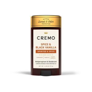 Cremo Spice & Black Vanilla Antiperspirant & Deodorant for Men, 48-hour Sweat and Odor Protection, 2.65oz